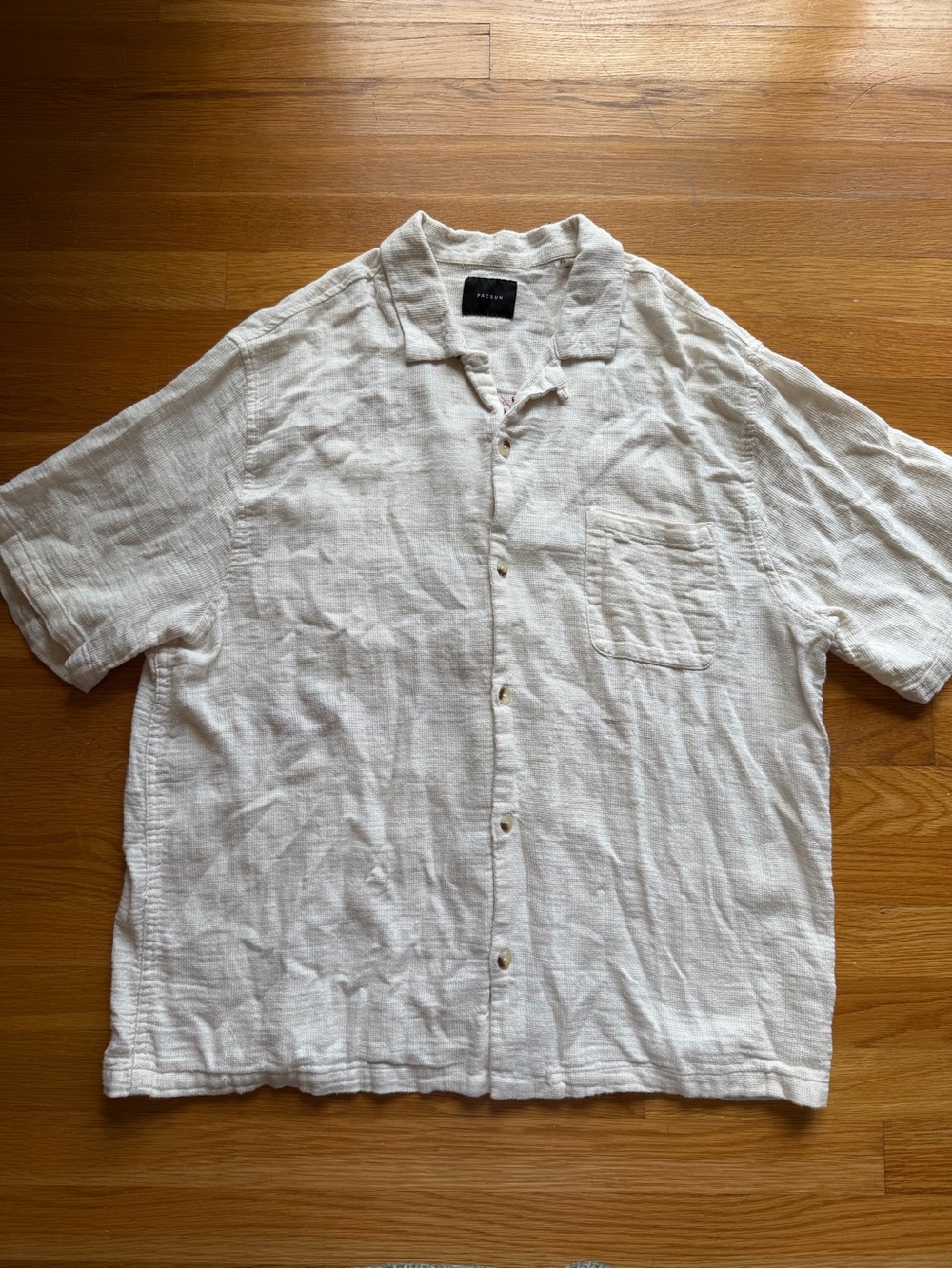Men's PacSun Cream Cherry Bowl Embroidered Button Up Shirt - Size XL